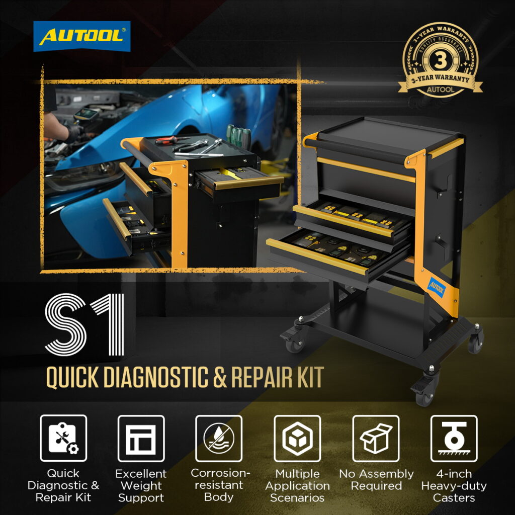 AUTOOL New Product Release | S1/S2/S3 Automotive Service Cart Kit